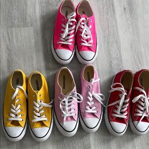 Converse Canvas Sneakers — Hot Pink, Yellow, Light Pink, Red